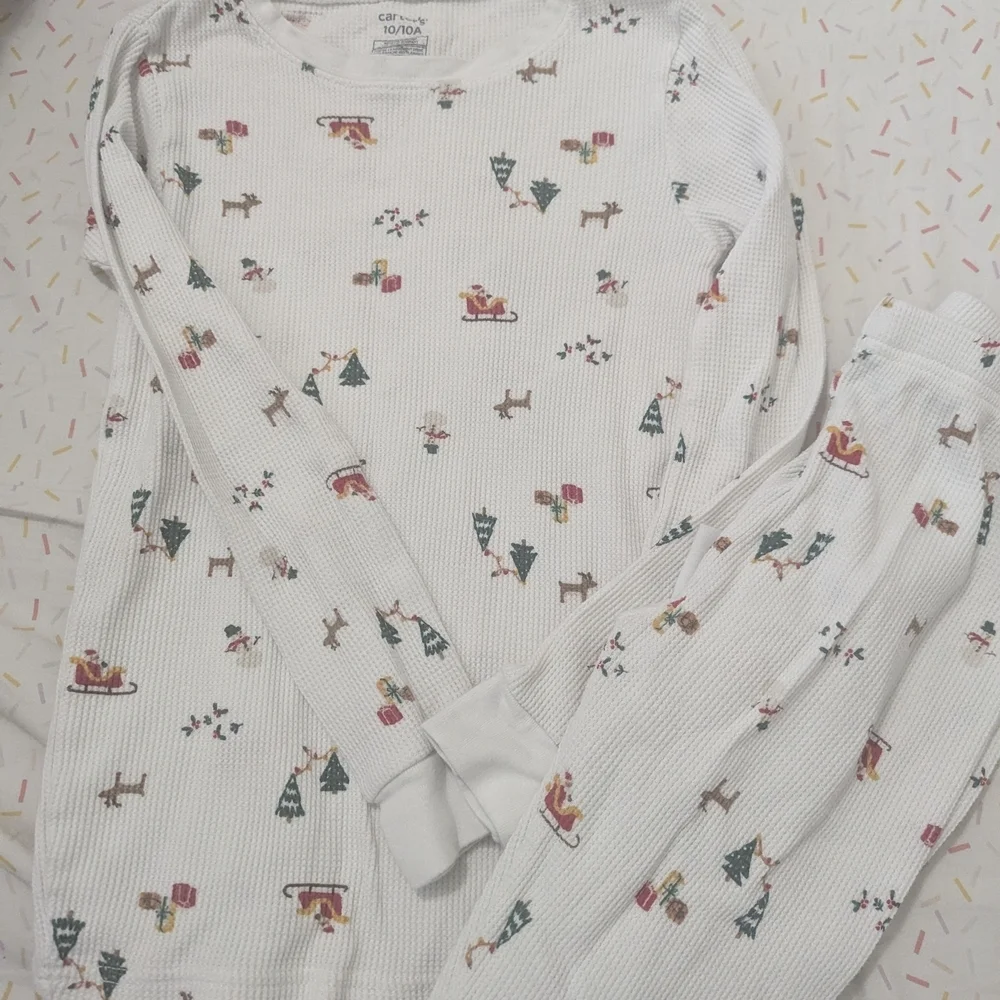 Carter's White Holiday Pajama Set